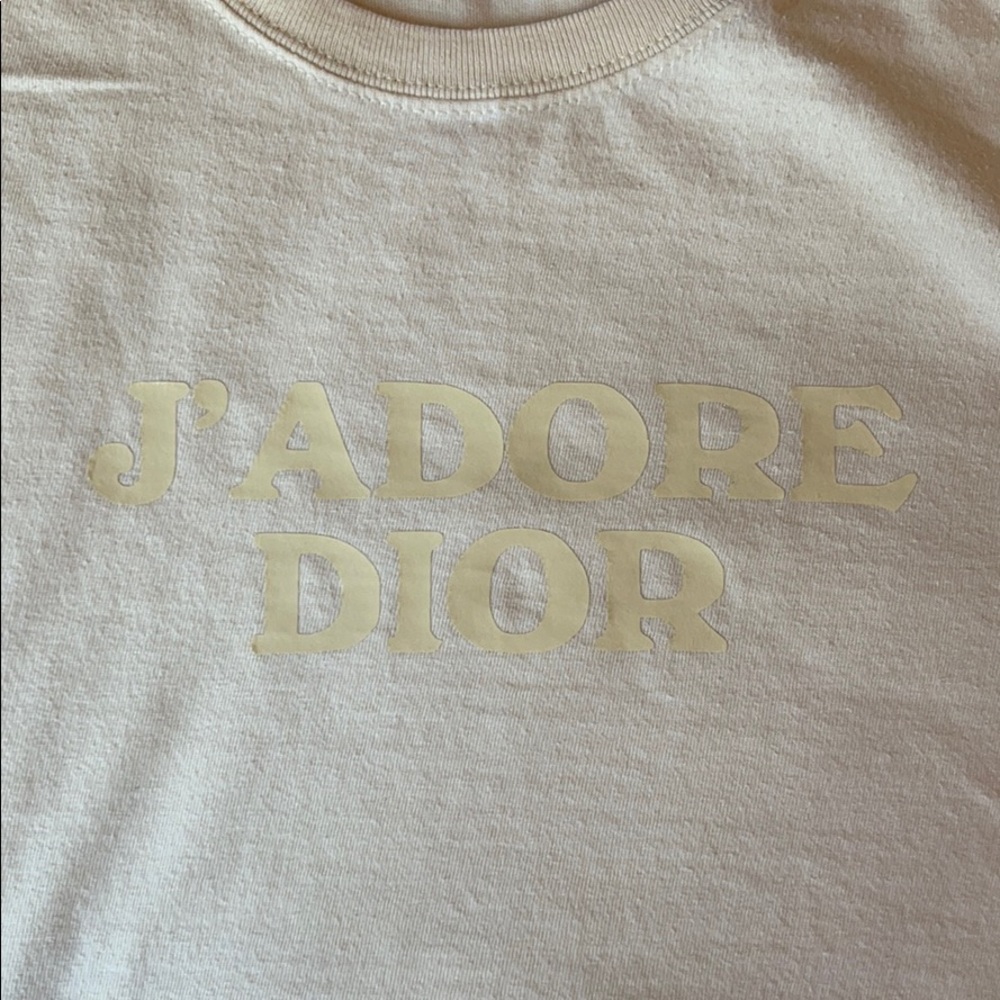 Bootleg vintage J’adore Dior pale yellow t shirt